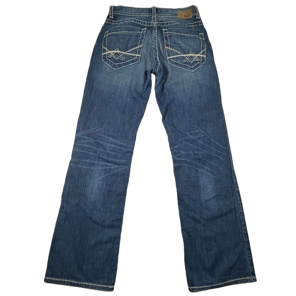 BKE Denim Justin Bootcut Jeans 30x33 Blue Wash Thick Stitch